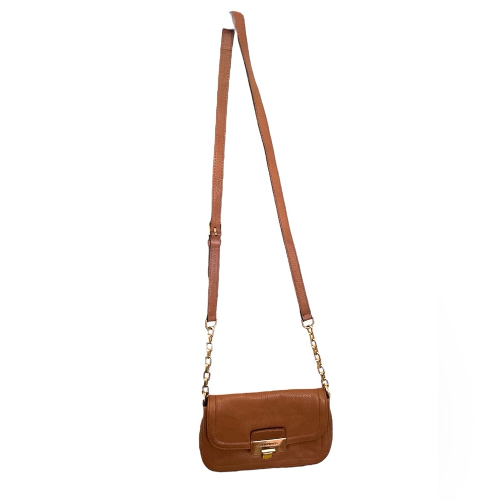 Brown Leather MK Crossbody Bag